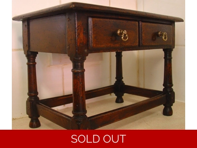 William and Mary country side table in cherry